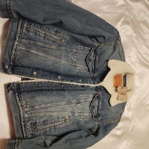 Levi's Blue Denim Sherpa Jacket